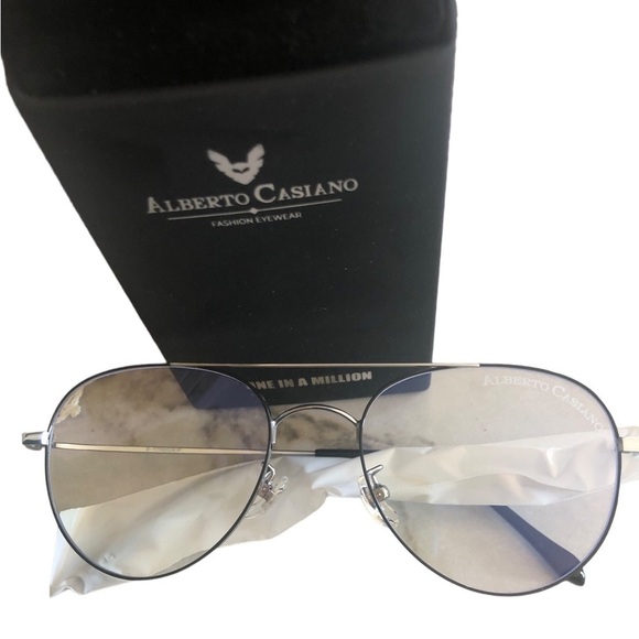 Alberto Casiano Blue Light Blocking Gaming Glasses Silver/Black Frame Unisex - Picture 1 of 5